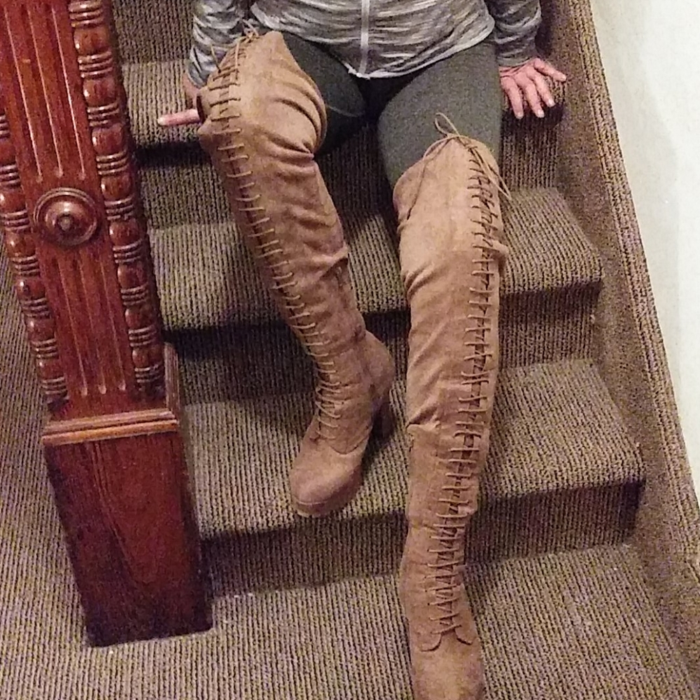 Suade thigh high boots